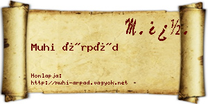 Muhi Árpád névjegykártya